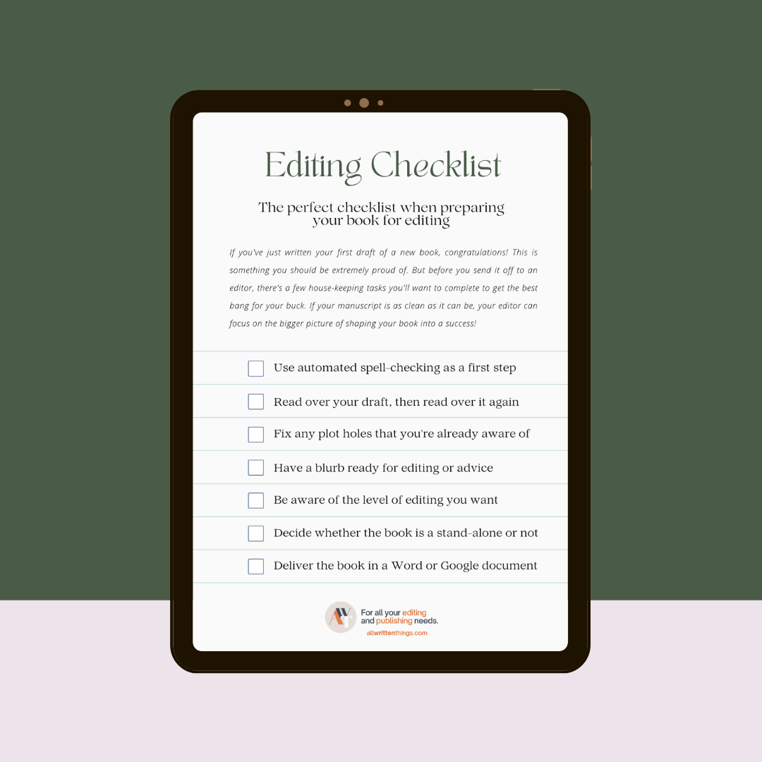 FREE Editing Checklist for Beginners | All Written Things