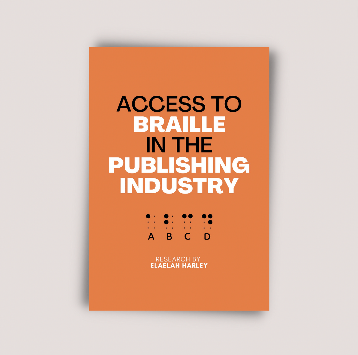 Access to Braille in the Publishing Industry